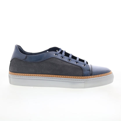 Di Bianco Messina Mens Gray Leather Lace Up Lifestyle Sneakers Shoes