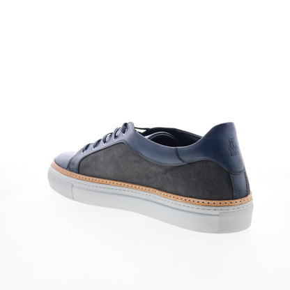 Di Bianco Messina Mens Gray Leather Lace Up Lifestyle Sneakers Shoes