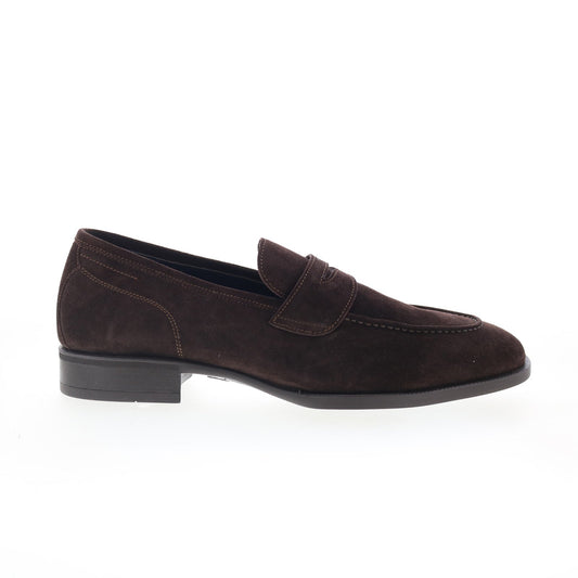 Di Bianco Miseno Mens Brown Suede Slip On Loafers & Slip Ons Penny Shoes