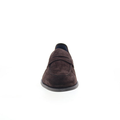 Di Bianco Miseno Mens Brown Suede Slip On Loafers & Slip Ons Penny Shoes