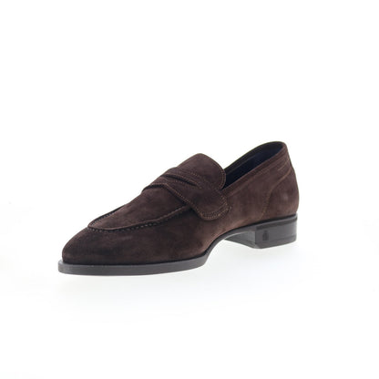 Di Bianco Miseno Mens Brown Suede Slip On Loafers & Slip Ons Penny Shoes