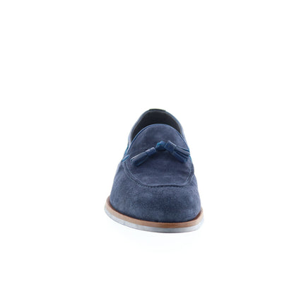 Di Bianco Napoli Mens Blue Suede Slip On Loafers & Slip Ons Casual Shoes