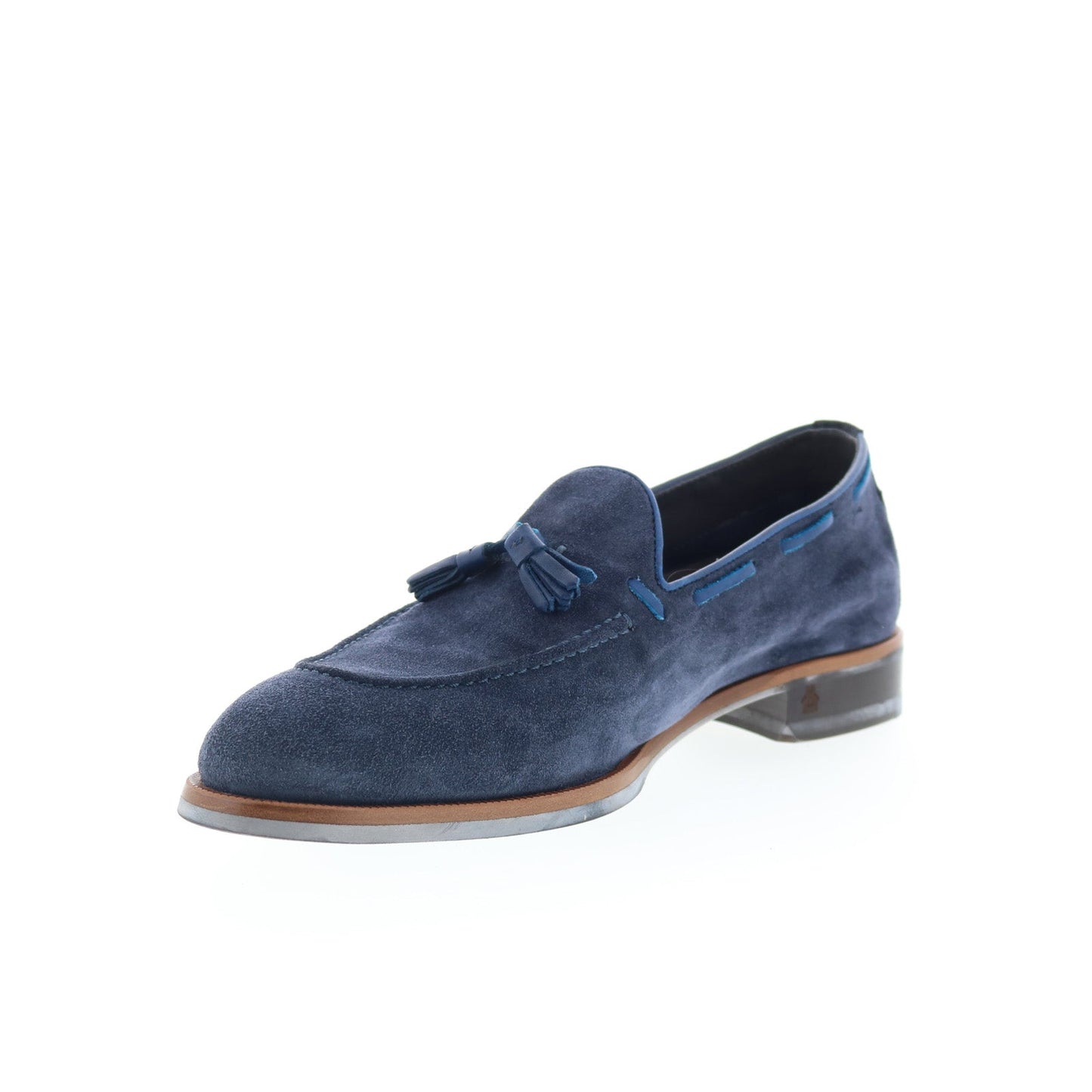 Di Bianco Napoli Mens Blue Suede Slip On Loafers & Slip Ons Casual Shoes