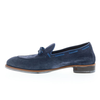 Di Bianco Napoli Mens Blue Suede Slip On Loafers & Slip Ons Casual Shoes