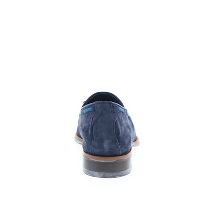 Di Bianco Napoli Mens Blue Suede Slip On Loafers & Slip Ons Casual Shoes