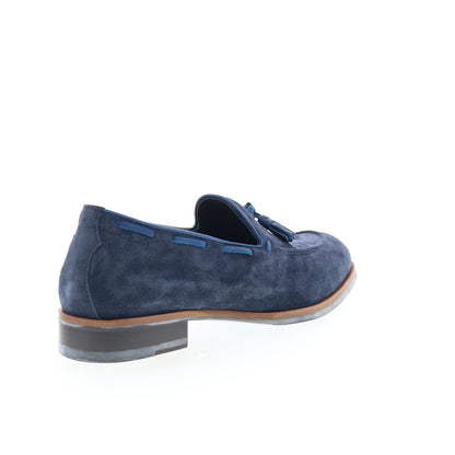 Di Bianco Napoli Mens Blue Suede Slip On Loafers & Slip Ons Casual Shoes