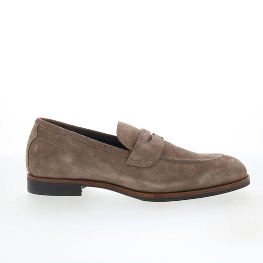 Di Bianco Palinuro Mens Brown Suede Slip On Loafers & Slip Ons Penny Shoes