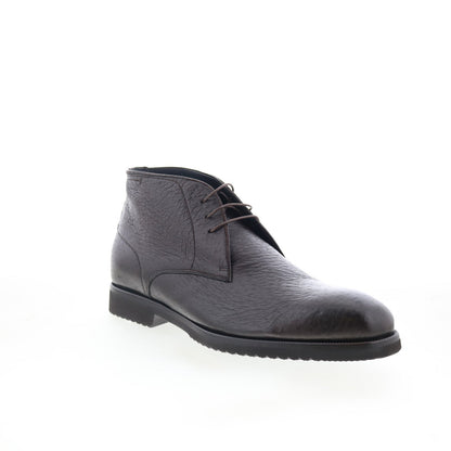 Di Bianco Pescatora Mens Brown Leather Lace Up Chukkas Boots