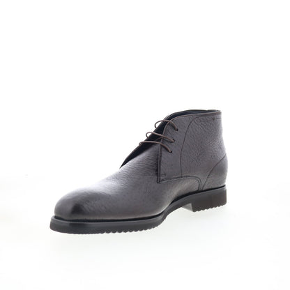 Di Bianco Pescatora Mens Brown Leather Lace Up Chukkas Boots