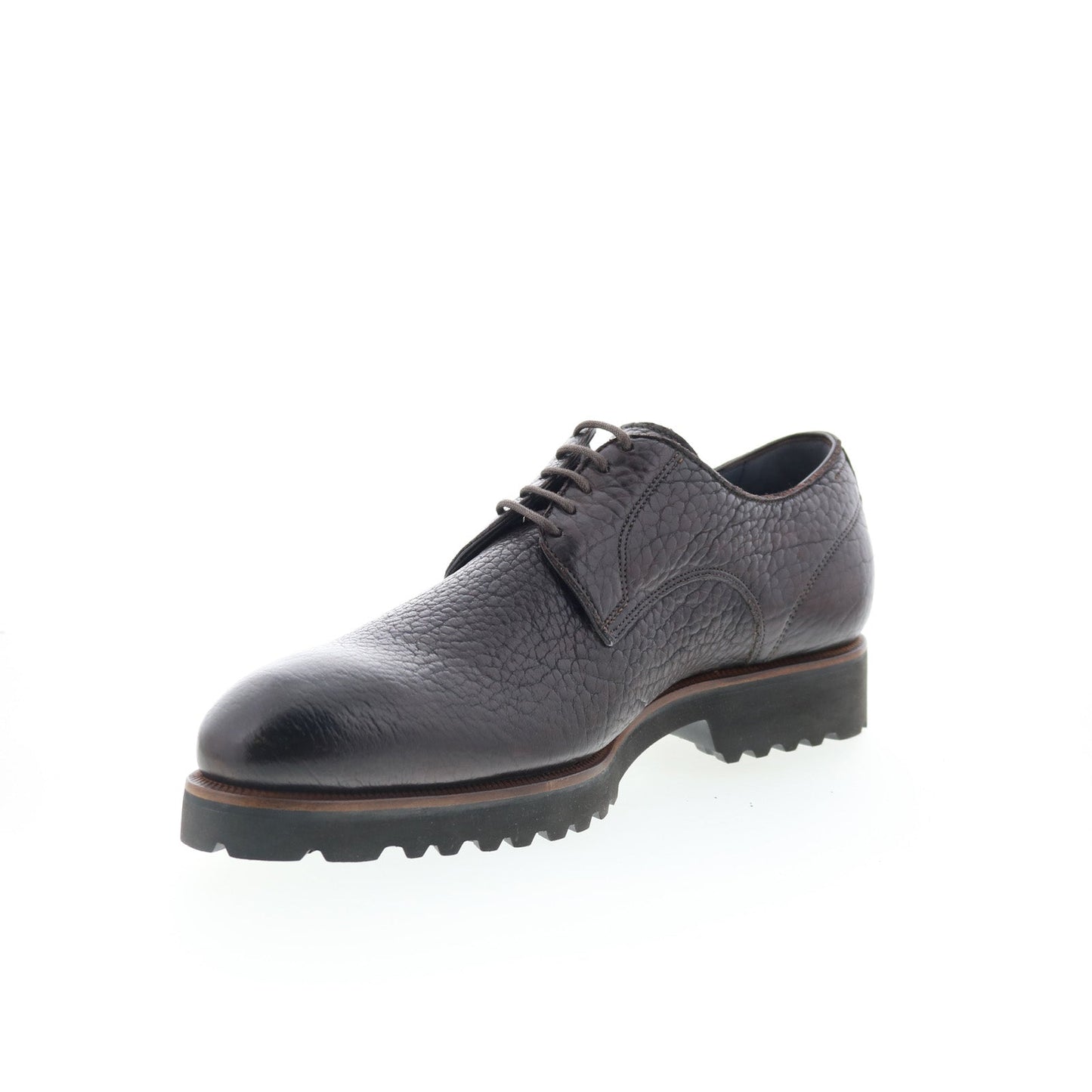 Di Bianco Pisa Mens Brown Leather Lace Up Oxfords & Lace Ups Casual Shoes
