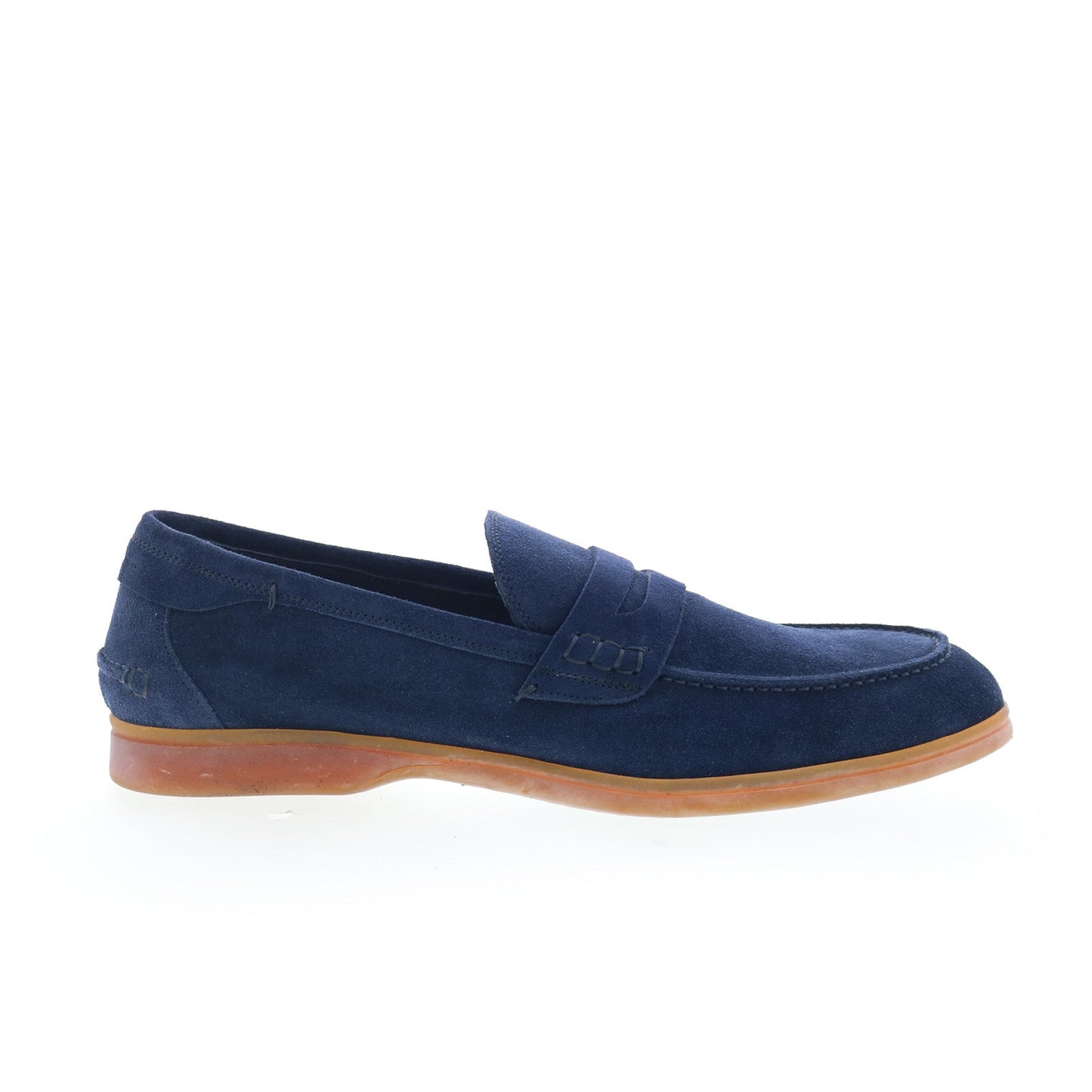 Di Bianco Procida Mens Blue Suede Slip On Loafers & Slip Ons Penny Shoes
