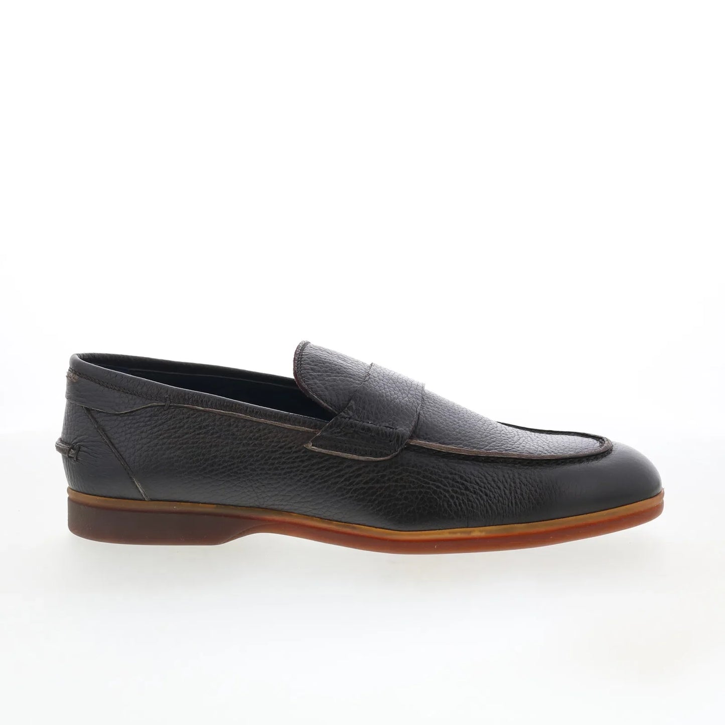 Di Bianco Procida Mens Brown Leather Slip On Loafers & Slip Ons Casual Shoes