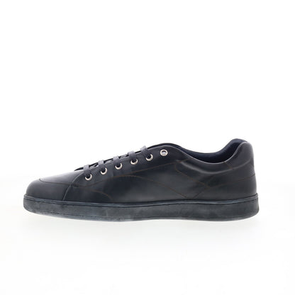 Di Bianco Rippel Cerato Mens Black Leather Lace Up Lifestyle Sneakers Shoes