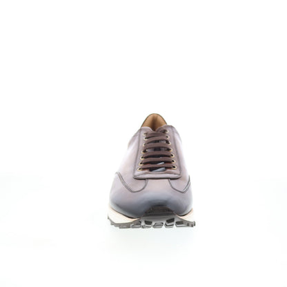Di Bianco SB307 Mens Brown Leather Lace Up Lifestyle Sneakers Shoes