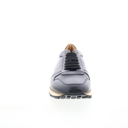 Di Bianco SB308 Mens Black Leather Lace Up Lifestyle Sneakers Shoes
