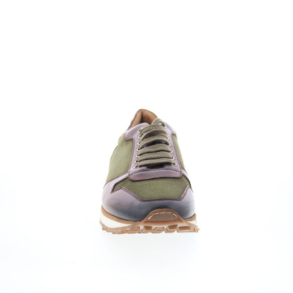 Di Bianco SB308 Mens Green Leather Lace Up Lifestyle Sneakers Shoes