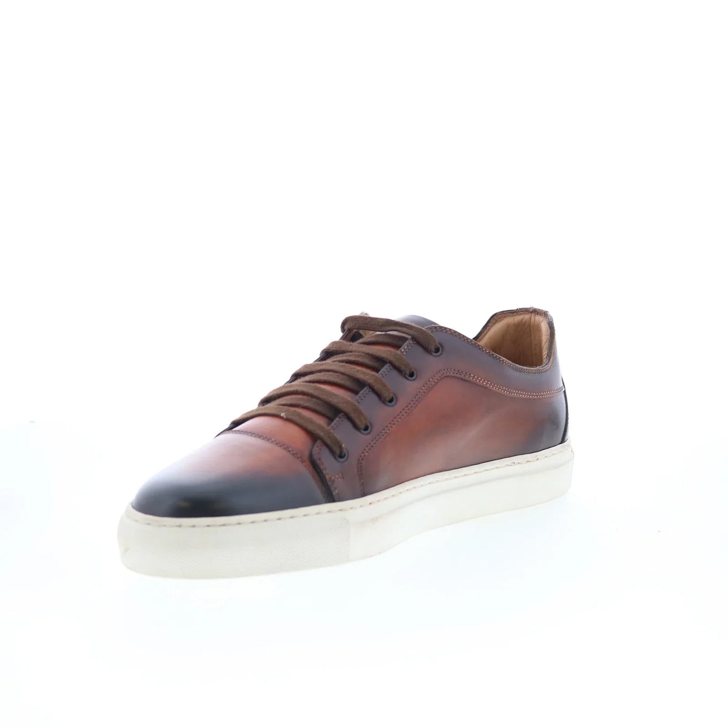 Di Bianco SB646 Mens Brown Leather Lace Up Lifestyle Sneakers Shoes