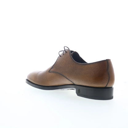 Di Bianco SBP899 Mens Brown Leather Oxfords & Lace Ups Plain Toe Shoes