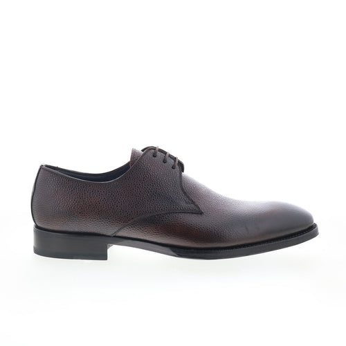 Di Bianco SBP899 Mens Brown Leather Oxfords & Lace Ups Plain Toe Shoes