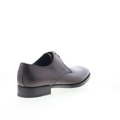 Di Bianco SBP899 Mens Brown Leather Oxfords & Lace Ups Plain Toe Shoes