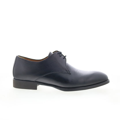 Di Bianco SC520 Mens Black Leather Lace Up Oxfords & Lace Ups Plain Toe Shoes