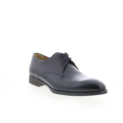 Di Bianco SC520 Mens Black Leather Lace Up Oxfords & Lace Ups Plain Toe Shoes