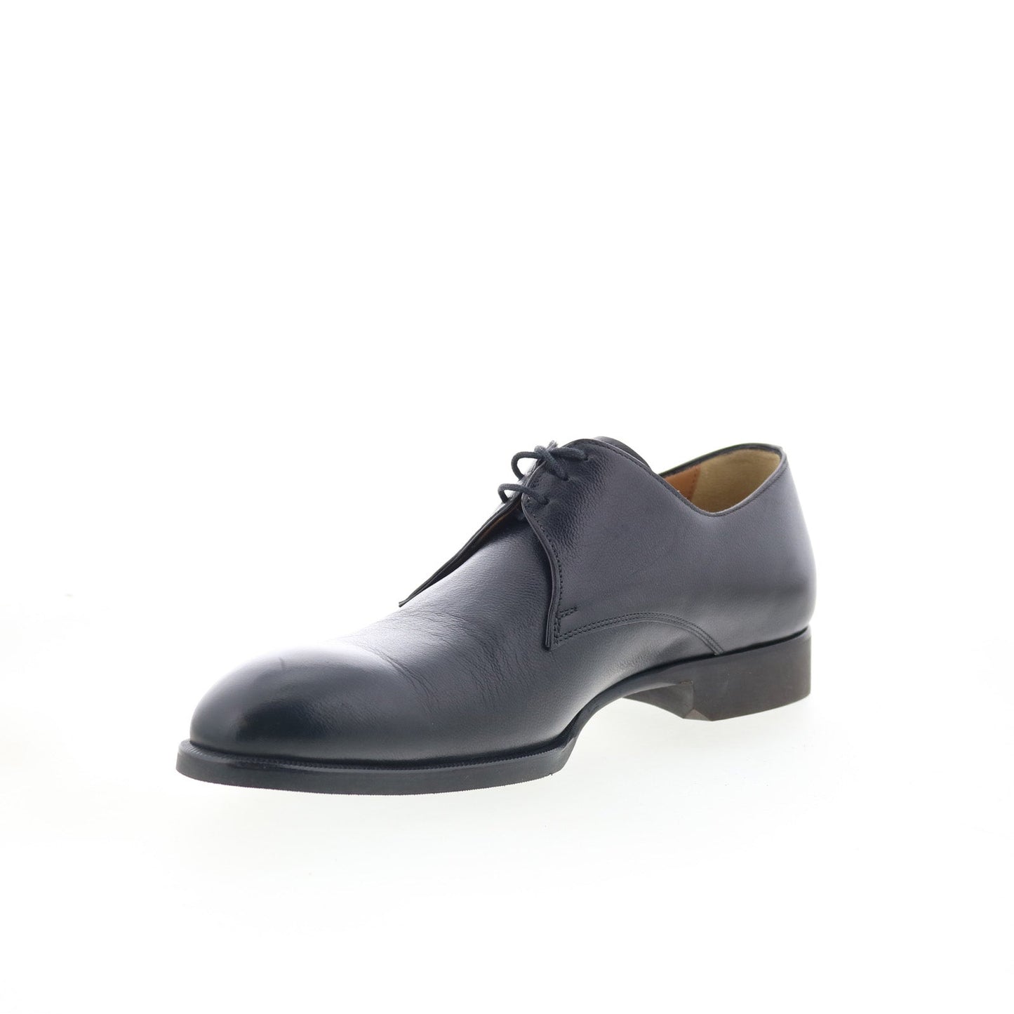 Di Bianco SC520 Mens Black Leather Lace Up Oxfords & Lace Ups Plain Toe Shoes