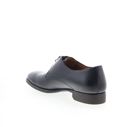 Di Bianco SC520 Mens Black Leather Lace Up Oxfords & Lace Ups Plain Toe Shoes