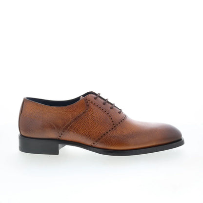 Di Bianco Sabaudia Mens Brown Leather Oxfords & Lace Ups Plain Toe Shoes