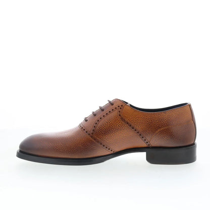 Di Bianco Sabaudia Mens Brown Leather Oxfords & Lace Ups Plain Toe Shoes