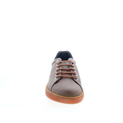 Di Bianco Saraceno Mens Brown Leather Lace Up Lifestyle Sneakers Shoes
