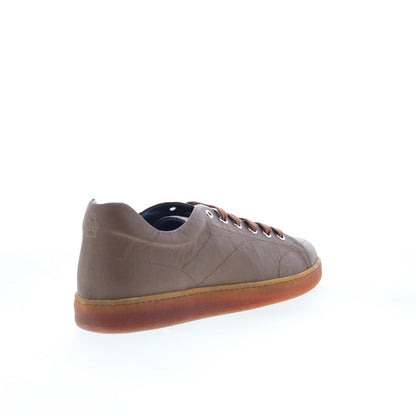 Di Bianco Saraceno Mens Brown Leather Lace Up Lifestyle Sneakers Shoes