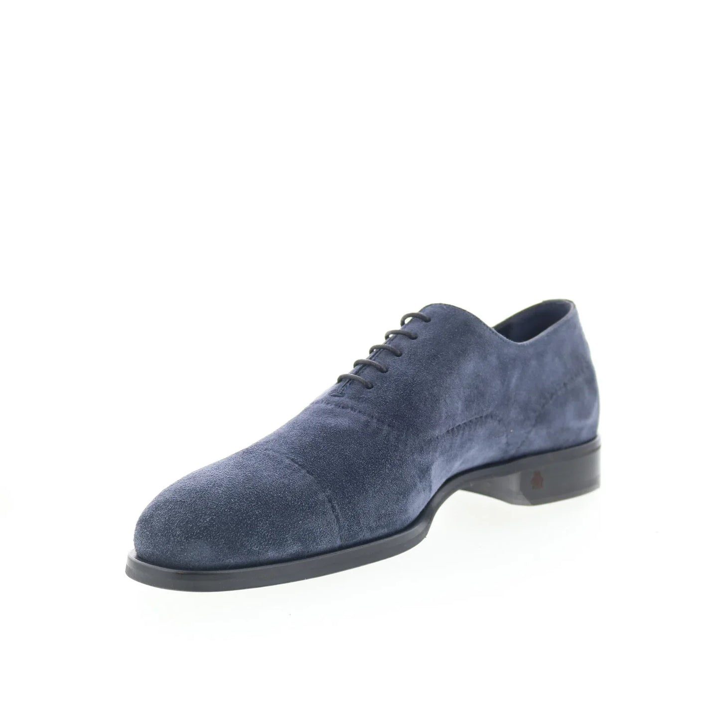 Di Bianco Scala Mens Blue Suede Lace Up Oxfords & Lace Ups Plain Toe Shoes