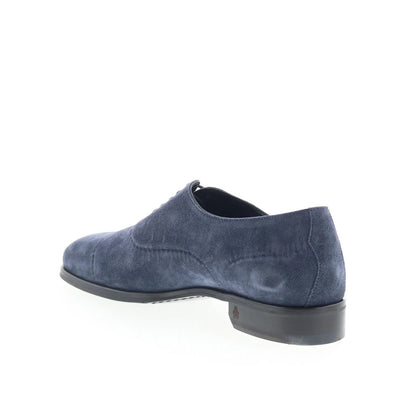 Di Bianco Scala Mens Blue Suede Lace Up Oxfords & Lace Ups Plain Toe Shoes