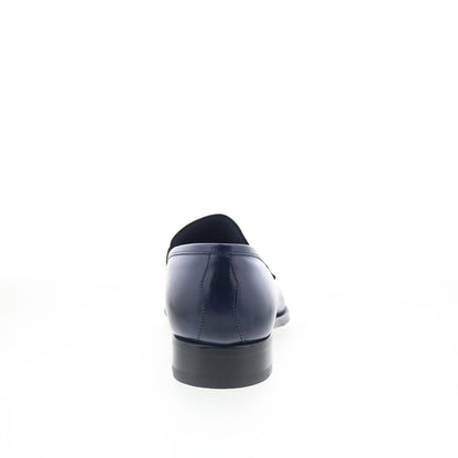 Di Bianco Siena Mens Blue Leather Slip On Loafers & Slip Ons Penny Shoes