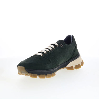 Di Bianco Sondrio Mens Green Suede Lace Up Lifestyle Sneakers Shoes