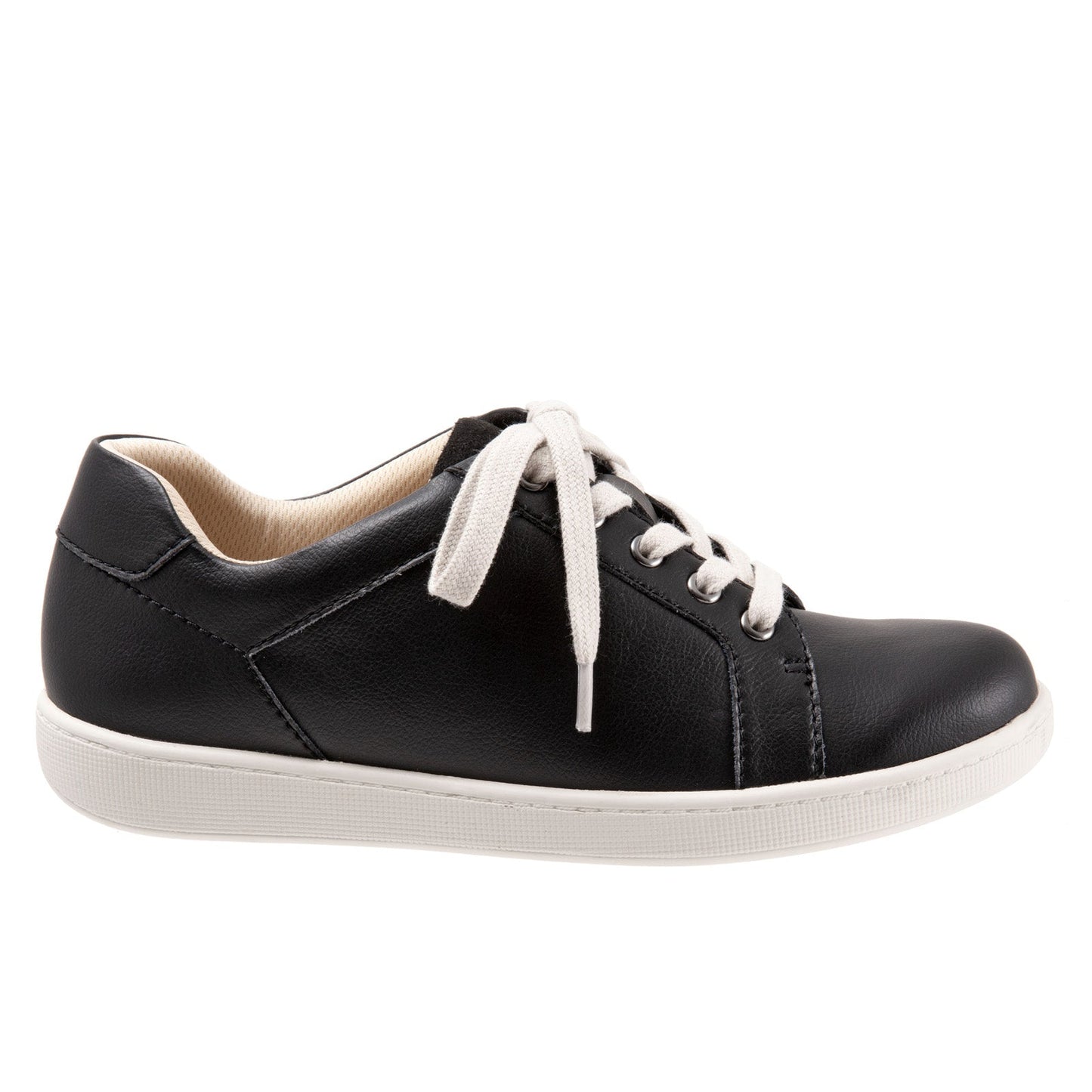 Trotters Adore T2117-001 Womens Black Leather Lace Up Lifestyle Sneakers Shoes