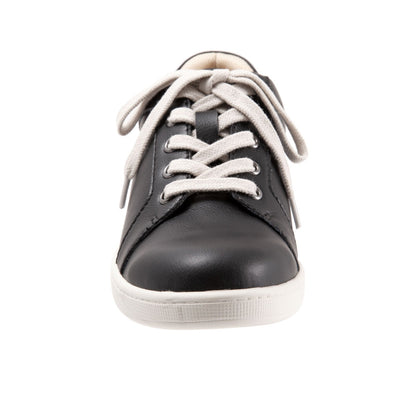 Trotters Adore T2117-001 Womens Black Leather Lace Up Lifestyle Sneakers Shoes