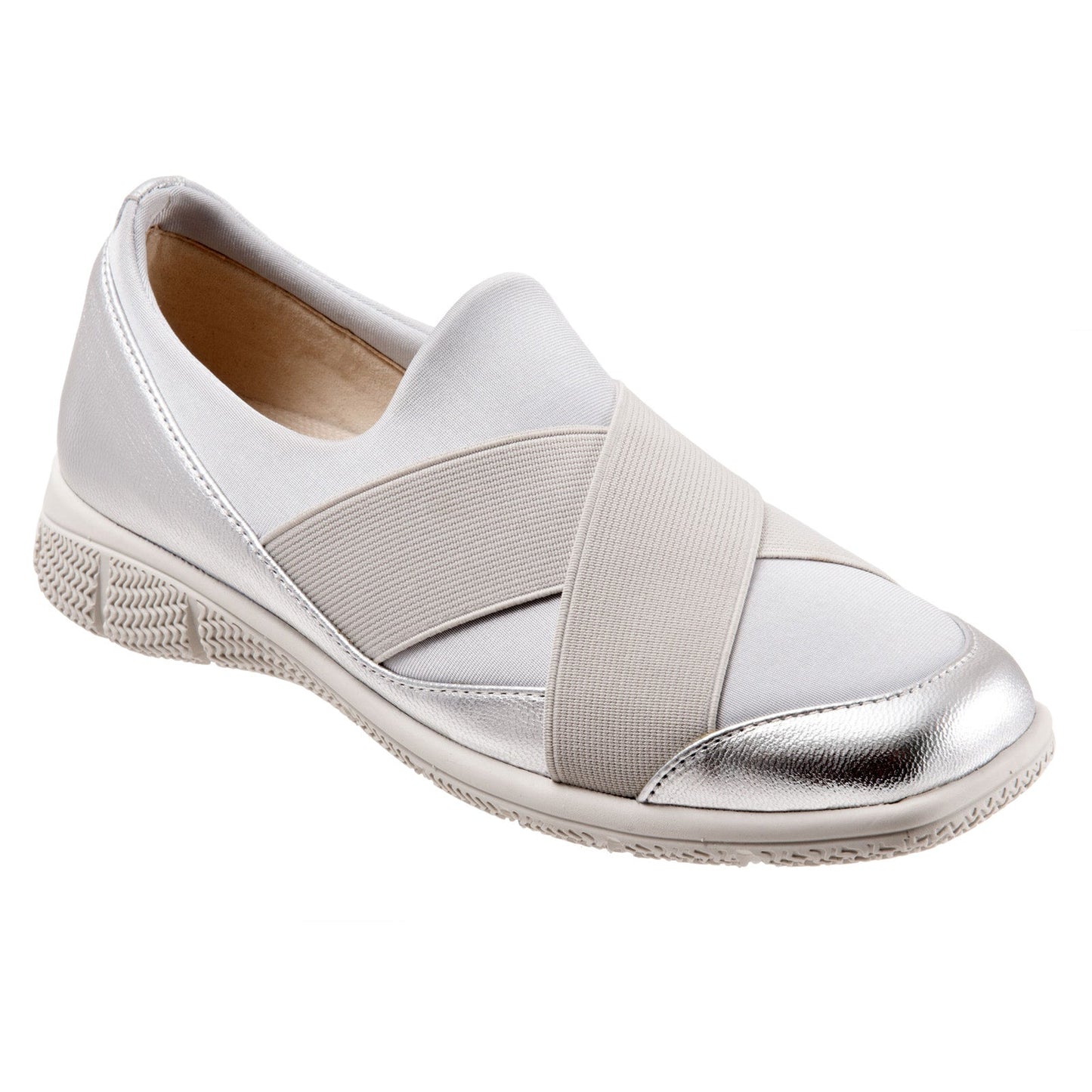 Trotters Urbana T2167-044 Womens Silver Canvas Lifestyle Sneakers Shoes