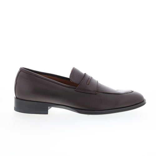 Pastori by Di Bianco Titus Mens Brown Leather Loafers & Slip Ons Penny Shoes