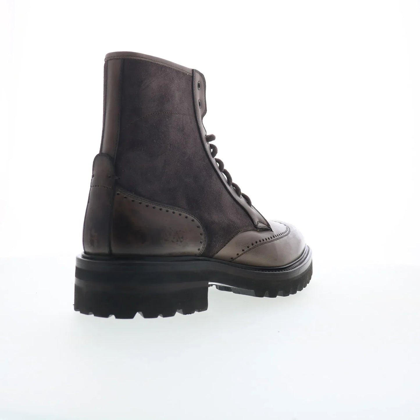 Di Bianco Trento Mens Gray Leather Lace Up Casual Dress Boots