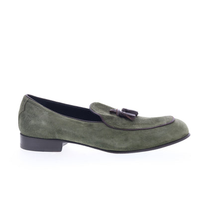 Di Bianco Vomero Mens Green Suede Slip On Loafers & Slip Ons Casual Shoes