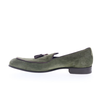Di Bianco Vomero Mens Green Suede Slip On Loafers & Slip Ons Casual Shoes