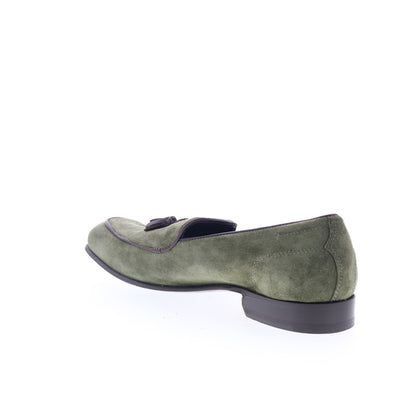 Di Bianco Vomero Mens Green Suede Slip On Loafers & Slip Ons Casual Shoes