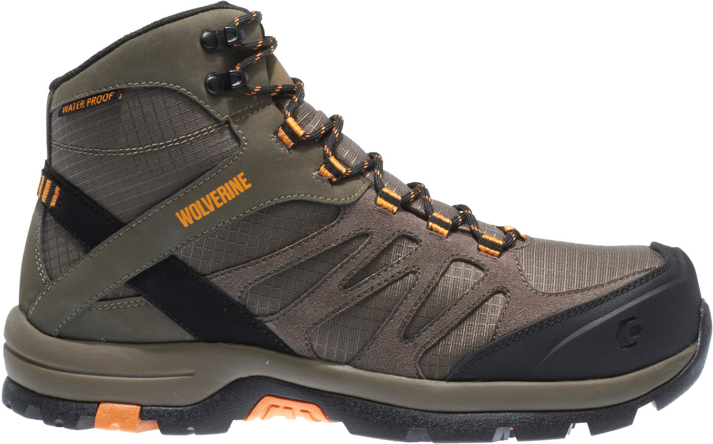 Wolverine Fletcher NT Mid Waterproof Work Hiker Mens Brown Work Boots