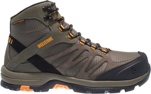 Wolverine Fletcher NT Mid Waterproof Work Hiker Mens Brown Work Boots