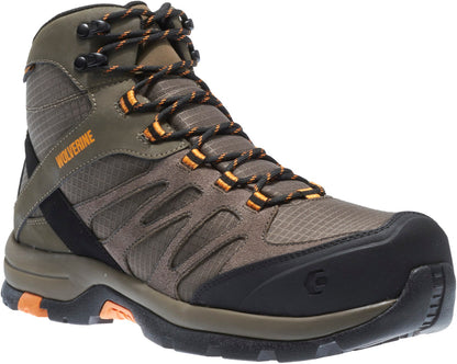 Wolverine Fletcher NT Mid Waterproof Work Hiker Mens Brown Work Boots