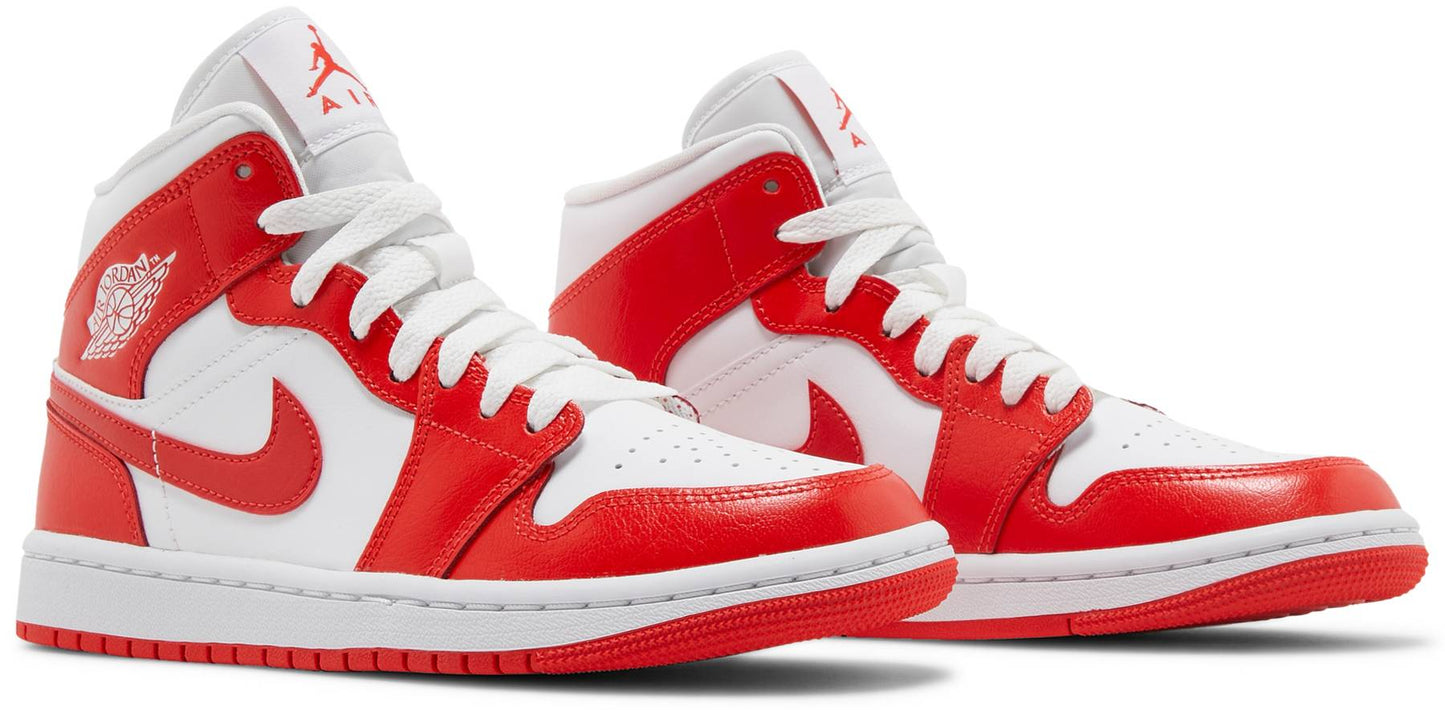 Nike Womens Air Jordan 1 Mid Sneakers - 'Habanero Red'