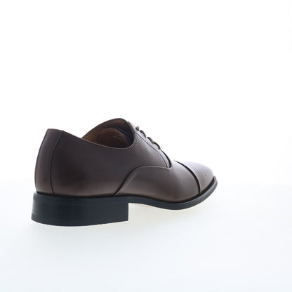 La Milano A591 Mens Brown Leather Lace Up Oxfords & Lace Ups Cap Toe Shoes