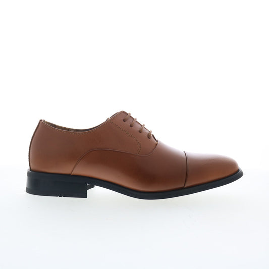 La Milano A591 Mens Brown Leather Lace Up Oxfords & Lace Ups Cap Toe Shoes